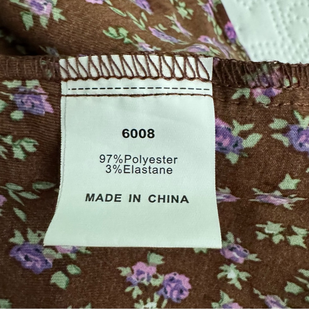 Pretty Garden Brown Floral Boho Swing Tiered Ruffle Summer Dress Size XL NWT - Picture 12 of 13